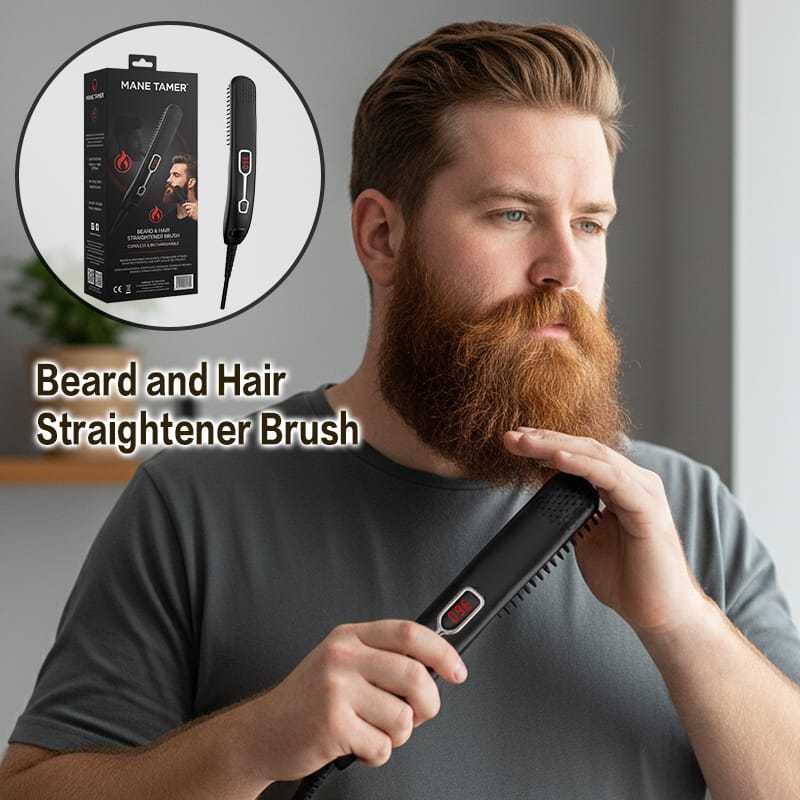 2-in-1 Beard and Hair Straightener Brush — view 5