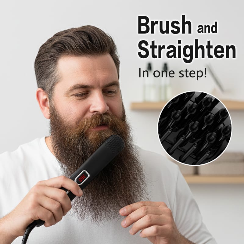 2-in-1 Beard and Hair Straightener Brush — view 9