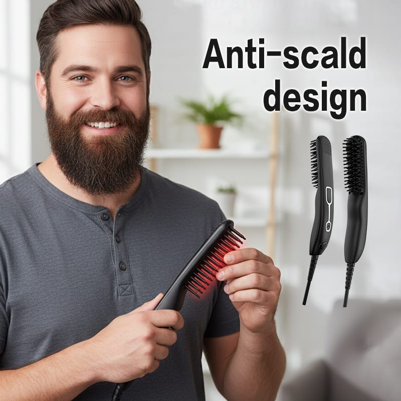 2-in-1 Beard and Hair Straightener Brush — view 3