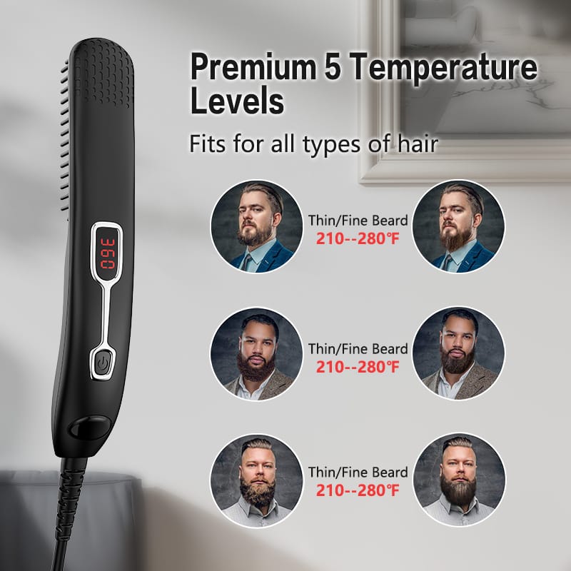 2-in-1 Beard and Hair Straightener Brush — view 4